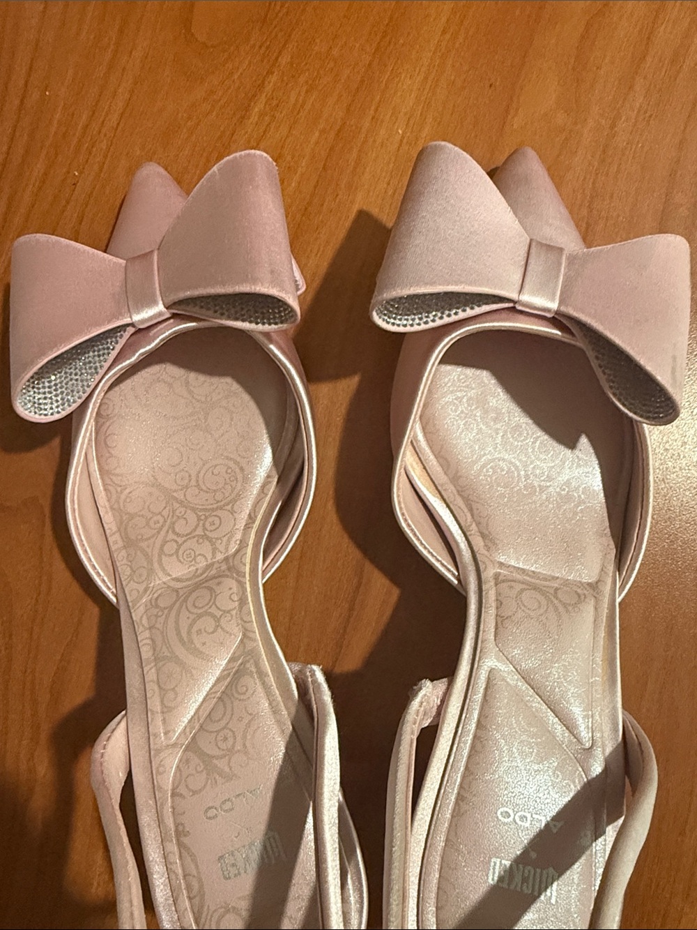 ALDO Wicked Glinda collab pink bow satin heels - Picture 3 of 6